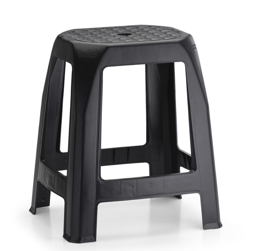 BANQUETA PLASTICA PRETA PLASMONT