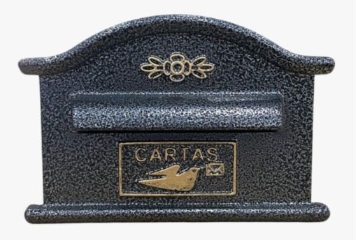 CAIXA DE CORREIO DAMA PEQUENA 14CM PRETA COM OURO