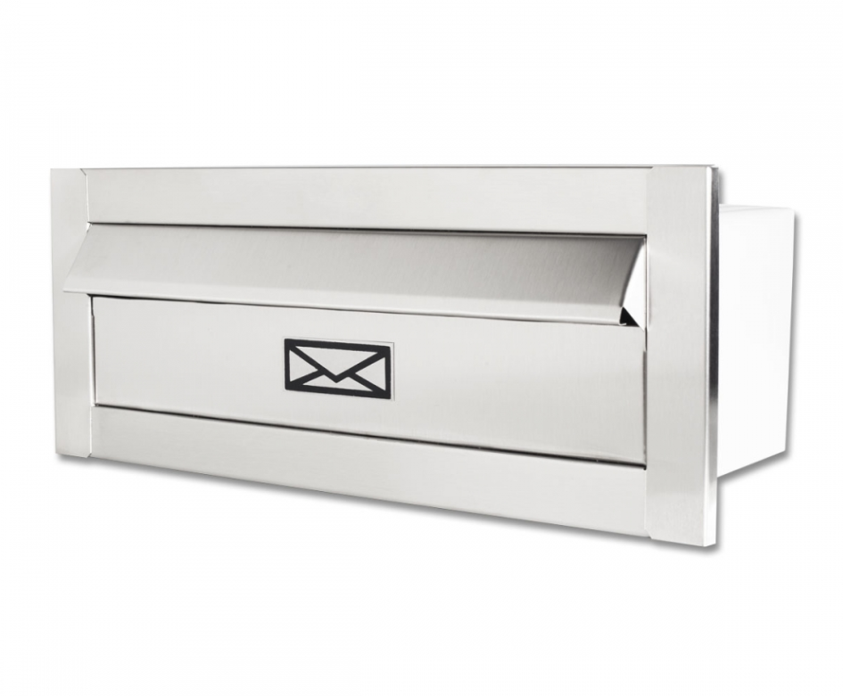CAIXA DE CORREIO MODERNA INOX 16CM GRANDE