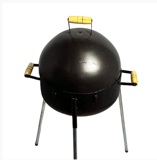 CHURRASQUEIRA BOTIJAO A BAFO COMPLETA COM GRELHA E SUPORTE PRA GRELHA