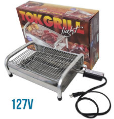 CHURRASQUEIRA ELETRICA EM INOX COM GRELHA 127V