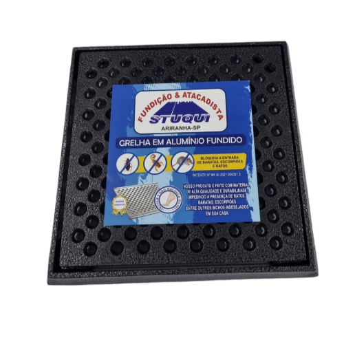 GRELHA EM ALUMINIO ANTI INSETO 30x30 PRETA