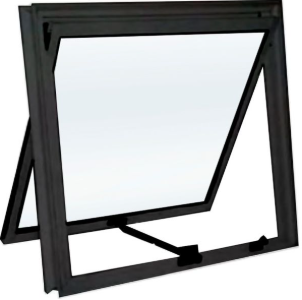 JANELA MAXIM AR PRETA 50X50 COM VIDRO