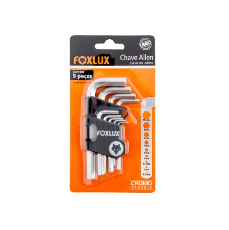 JOGO CHAVE ALLEN FOXLUX 9PC
