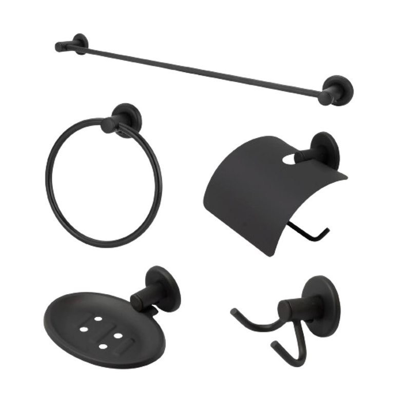 KIT PARA BANHEIRO BLACK 5 PÇ SS METAIS