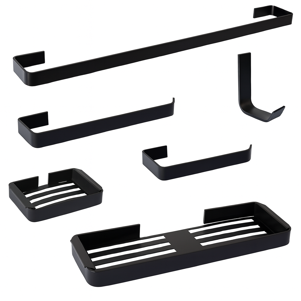 KIT PARA BANHEIRO PRETO