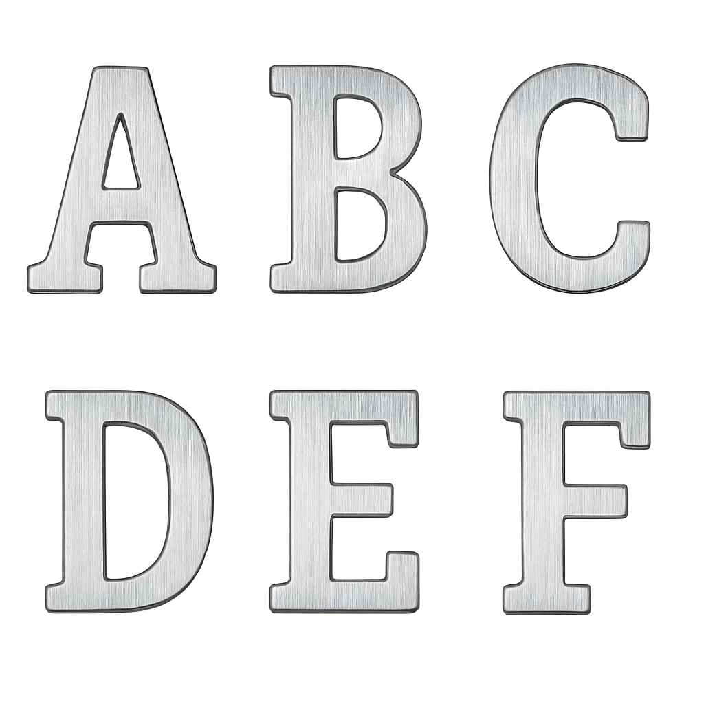 LETRA D EM ALUMINÍO BLISTER