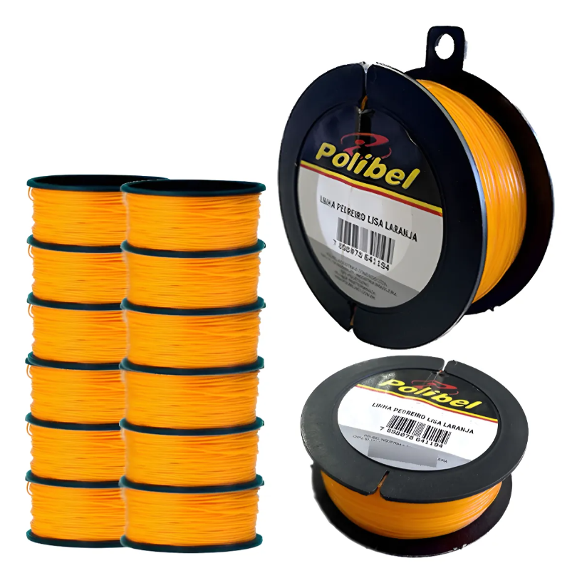 LINHA PARA PEDREIRO LISA C/100m AMARELA PCT C/ 12PC POLIBEL
