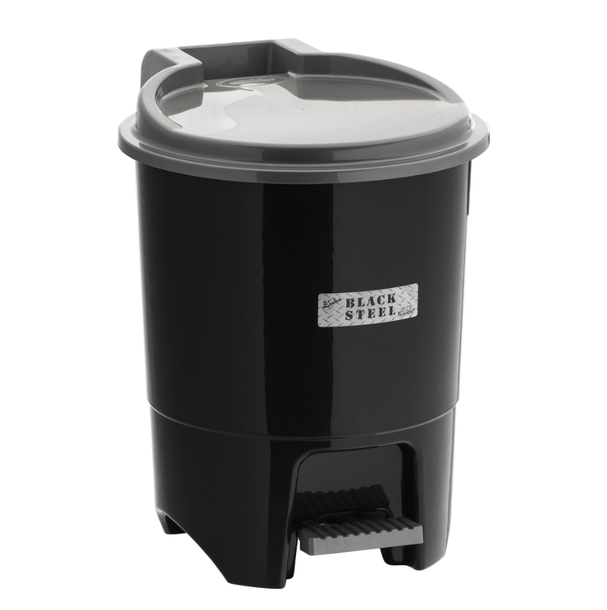 LIXEIRA REDONDA PEDAL PRETA 6,5L GAVIAO