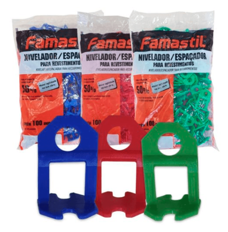 NIVELADOR ESPACADOR 1MM FAMASTIL PCT C/100 AZUL FOXLUX
