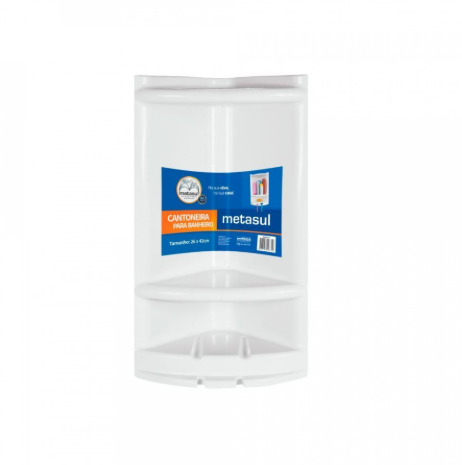PORTA SHAMPOO GRANDE DE CANTO BRANCO METASUL