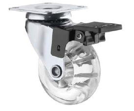RODIZIO GEL PU GIRATORIO C/ TRAVA 50mm FERTAK