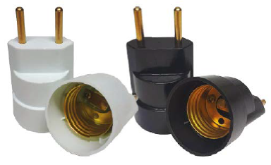 SOQUETE PARA LAMPADA COM PINO ADAPTADOR MACHO FERTAK